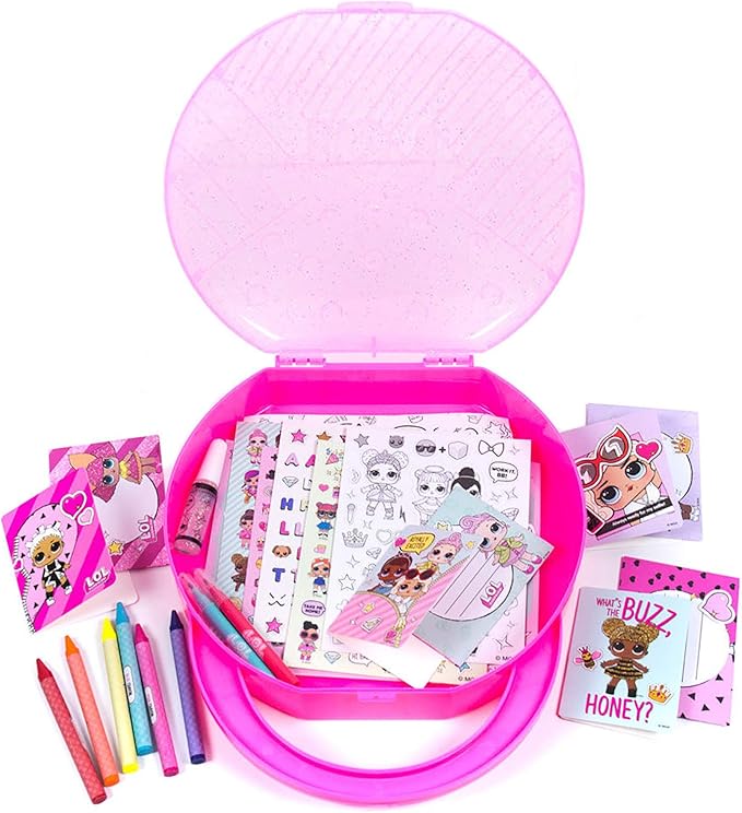 L.O.L. Surprise! Creativity Case by Horizon Group USA,Create, Play & Store,DIY Activity Case Including Paper Dolls,Coloring Pages,Makers,Crayons,Glitter Glue,Scratch Art,Stickers & More.Hot Pink