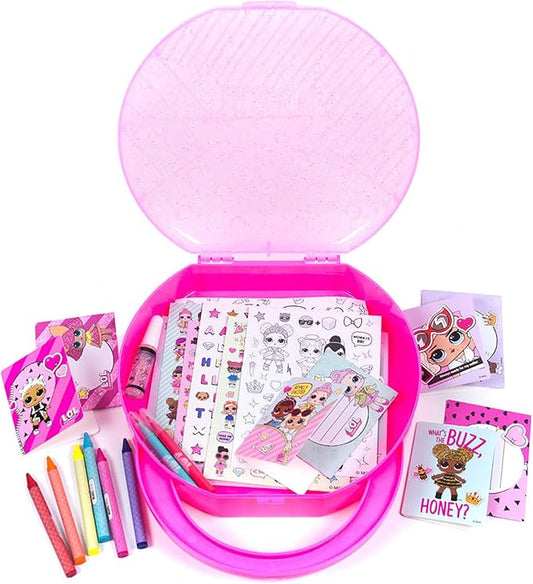 L.O.L. Surprise! Creativity Case by Horizon Group USA,Create, Play & Store,DIY Activity Case Including Paper Dolls,Coloring Pages,Makers,Crayons,Glitter Glue,Scratch Art,Stickers & More.Hot Pink