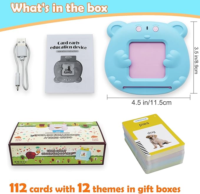 MAYAPHILOS 224 Sight Words Polish and English Talking Flash Cards Fun Polish Language Learning Toys for Kids, Learn Polish for Toddlers Sensory Preschool Educational Birthday Gifts