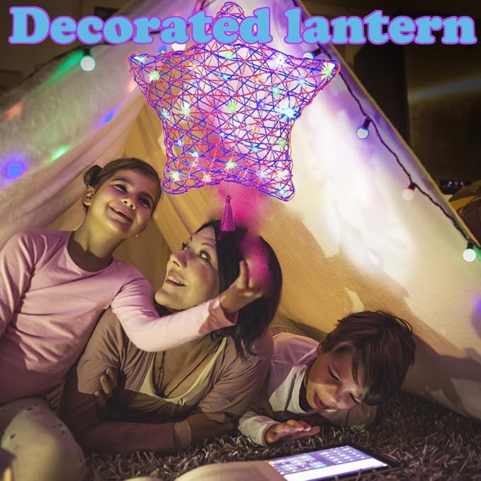 Beilunt Art and Crafts for Kids Ages 6-8, 3D String Art Kits for Girls Christmas Birthday Gifts, Crafts for Girls 8-12, Make Lantern with 20 Colored LED Bulbs for Girls 6 7 8 9 10 11 12 Year Old