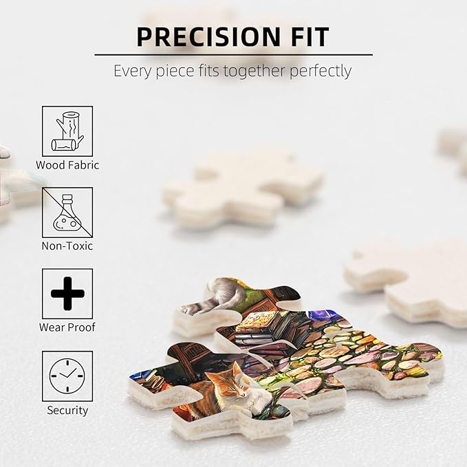 Mushroom Cottage Jigsaw Puzzles for Adults 500 Pieces Magical Forest Treehouse Scene Puzzles Challenging Puzzle Games for Night