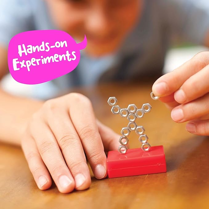 4M - STEAM Magnet Exploration - Hands-On Science Kit with Magnetic Toys Experiments for Kids Ages 5+ - Includes Magnet Toys Wand, U-Shaped Magnet, Racers, Yacht & More - Educational STEM Toy Gift