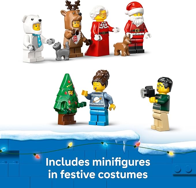 LEGO City Advent Calendar 2025 Kids Toy - Holiday Countdown Playset W/Santa & Mrs. Claus Minifigures for Boys & Girls, Ages 5+ - 24 Buildable Surprises - Gift Idea for Christmas - 60475