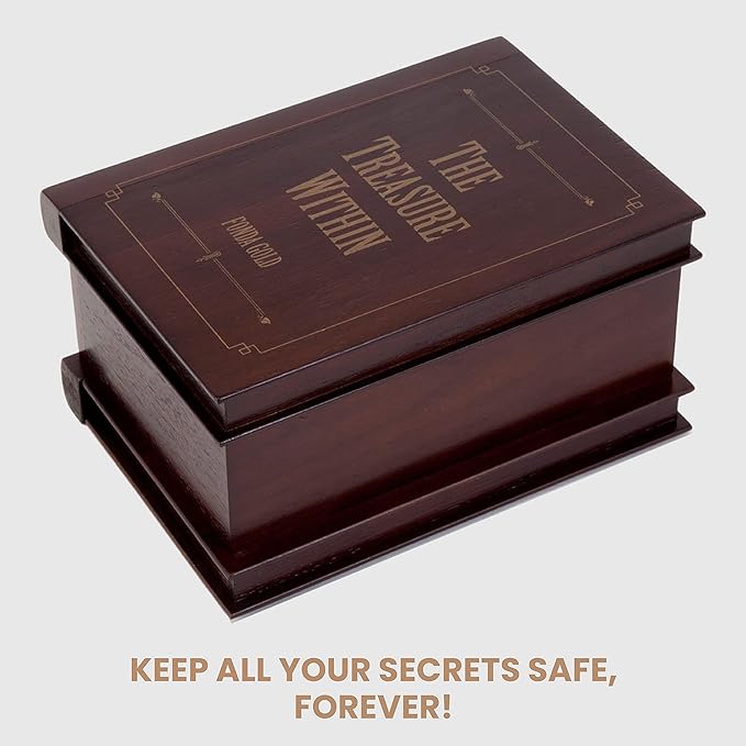 Bits and Pieces - Elegant Treasure Box - Premium Quality Jewelry Box - Secret Box with Brainteaser Puzzle for Gifts or Valuables - 7 x 5 x 3 ¾ inches