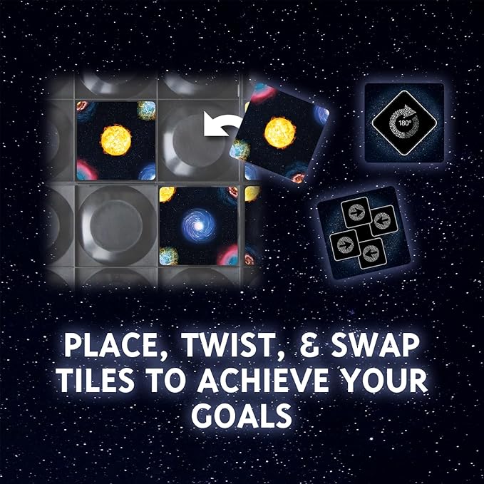 Calliope Games Four Corners: Galaxy - Family Board Game - Captivating Art, Strategy, & Pattern Matching Puzzle for Kids & Adults - 1-6 Players - from The Makers of Tsuro and Roll for It!