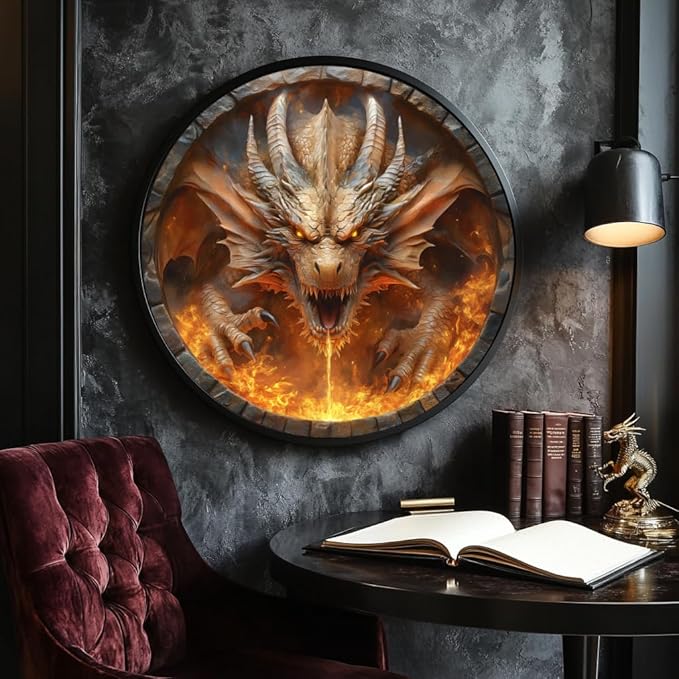 Bgraamiens 1000 Piece Jigsaw Puzzle - Dracarys Fantasy Dragon Art for Adults - Challenging Fire-Breathing Creature Puzzle for Game Room Wall Decor & Gifts