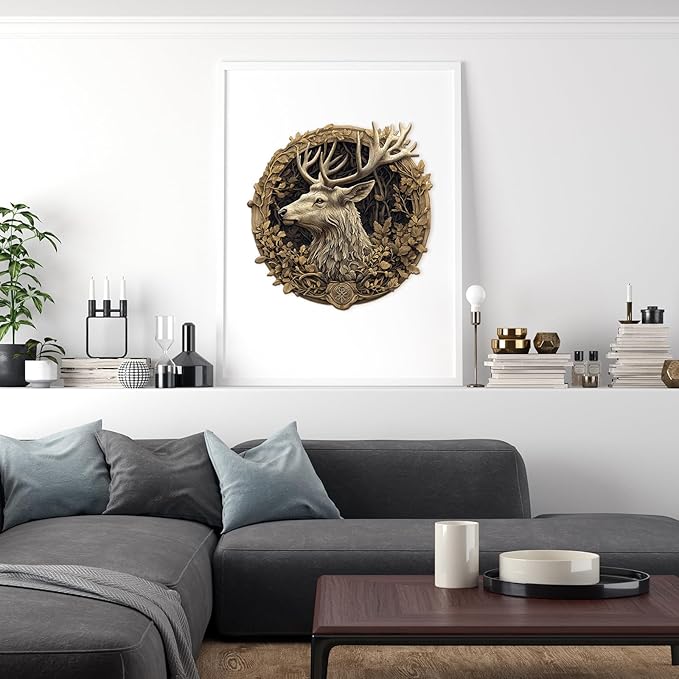 Wooden Puzzles for Adults, Wooden Jigsaw Puzzles for Adults Kids, 3D Vision Effect-3D Deer Unique Shaped Wood Puzzles Adult, Creative Birthday Gifts for Friends Family Game (13.4 * 13.2in 295pcs)