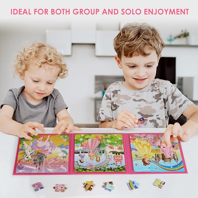 Magnetic Puzzles for Kids Ages 4-6, 36-Piece Toddler Travel Toys Princess Puzzles Ages 3-5, Educational Learning Magnets, Ideal Road Trip Activities Toys for 3 4 5 6 Girls