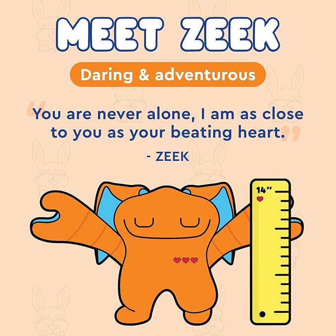 Weighted Plush Toy – Machine Washable Calming Stuffed Animal for Kids – Arms and Body are Weighted to Give a Realistic Hug – Soft Companion for Playtime, Naptime & Travel (Zeek)