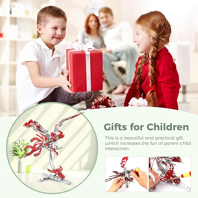 Epic Legend Metal 3D Puzzle for Adults -Rising Phoenix Rise from The Ashes: The Eternal Phoenix Metal Puzzle I Inspired by The Spirit of rebuilding of Arizona(Red)