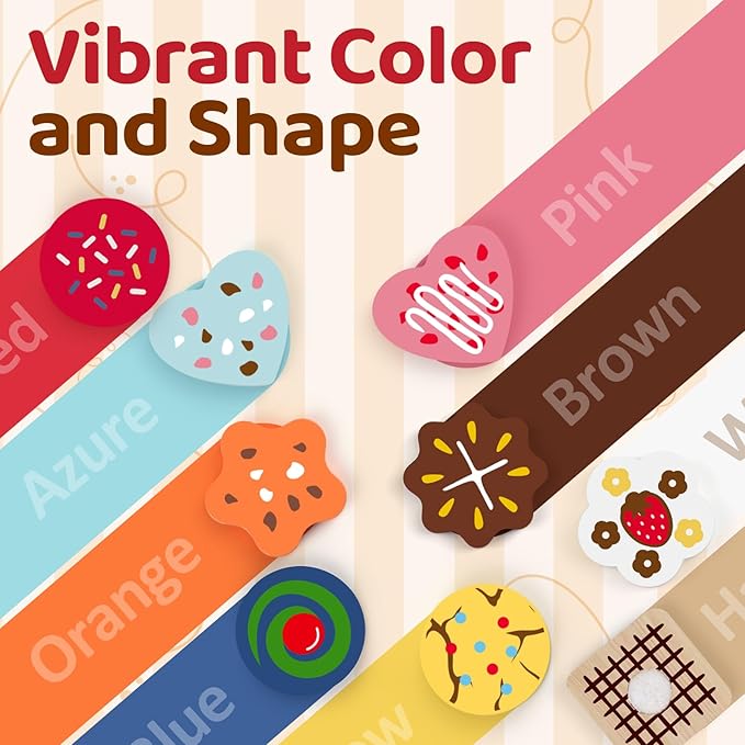 Wooden Cookie Play Food Set for Kids Kitchen Accessories Food Toys for Toddlers 1-3 Pretend Play Slice and Bake Gift for 3 4 5 Years Old Girls and Boys Toddler Learning Toys