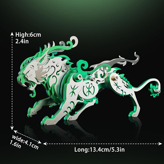 3D Metal Puzzles,3D Metal Puzzle for Adults,Mechanical Model Kit Green Bi an,Steel 3D Puzzles Stainless Steel Ornaments for Adults Home Decor Art Craft Gifts Toys.