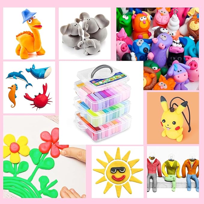 Aestd-ST Polymer Clay Kits 72Colors, Modeling Clay for Kids, Non-Stick Molding Oven Bake with 20 Sculpting Tools and 82 DIY Accessories, Craft Gift for Children and Adults.