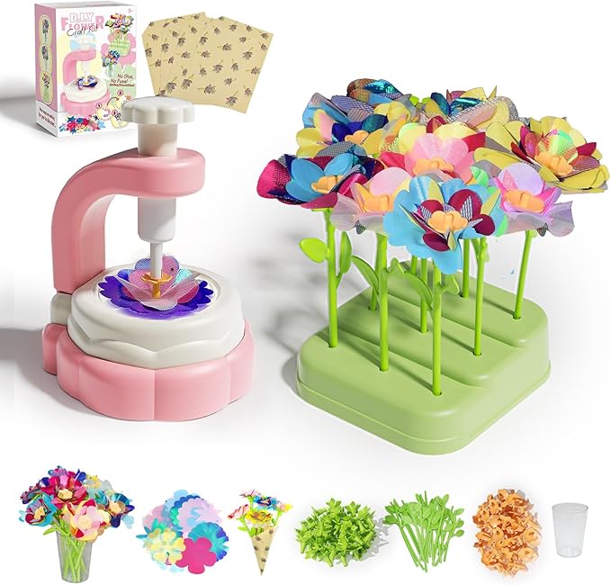 Kormivi Fabric Flower Bouquets Toys, Creative DIY Craft Kits Toys for Kids 4 5 6 7 8+ Year Old, Build Your Flower Bouquet,Inspiring Arts & Crafts Educational Set,Christmas Birthday Gift