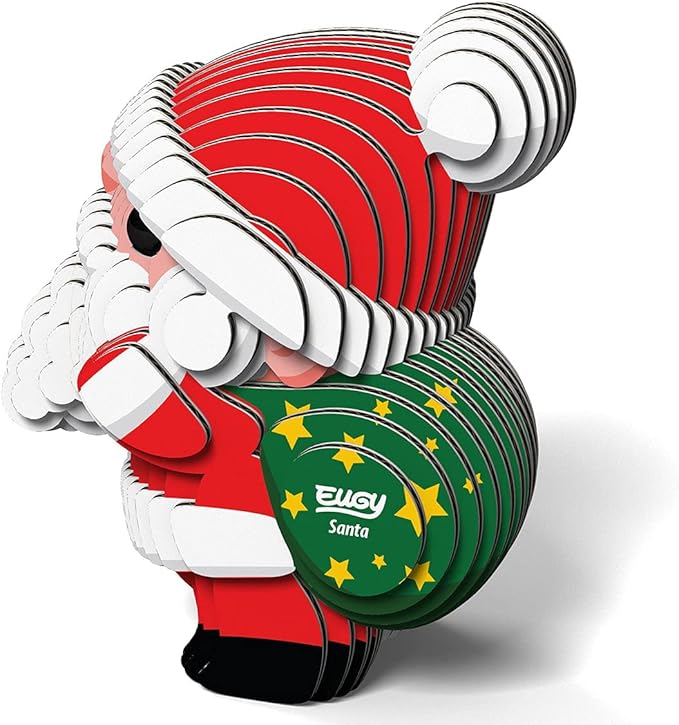 Eugy Santa 3D Puzzle, 24 Piece Eco-Friendly Educational Toy Puzzles for Boys, Girls & Kids Ages 6+