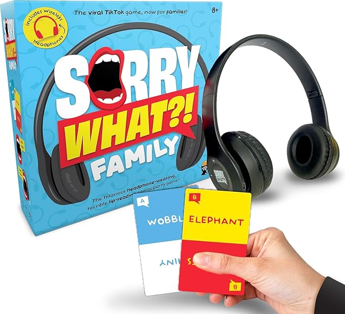 Lucky Egg Sorry What – Hilarious Bad-Lip Reading Party Games for Adults Based on The Headphone Challenge TikTok Trend (Family Edition (Age 8+))