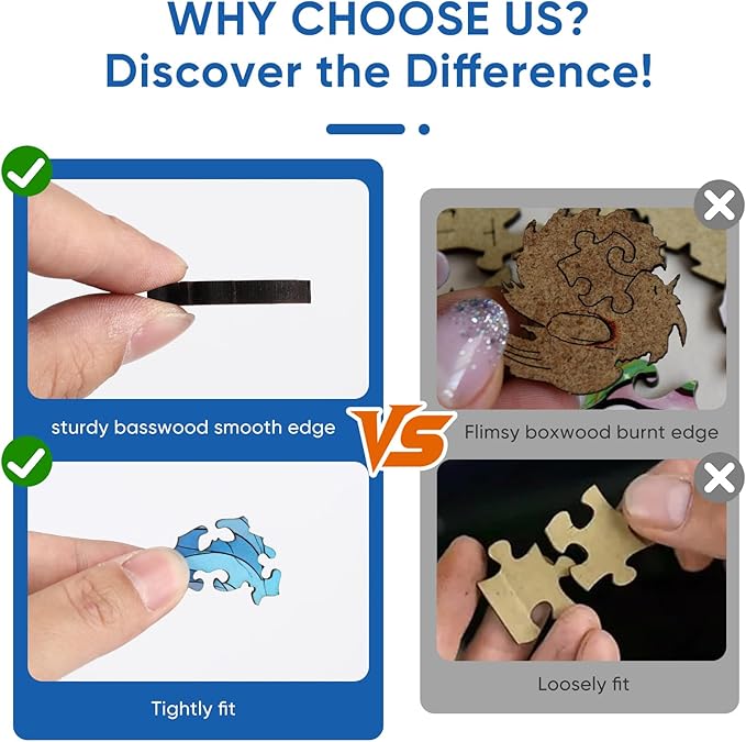 Wooden Puzzles for Adults - BlueGolden, Unique Shaped Jigsaw Puzzle, Wood Puzzles Adult, Creative Gift for Kids Family Game, 200Pcs, 11x11.4in