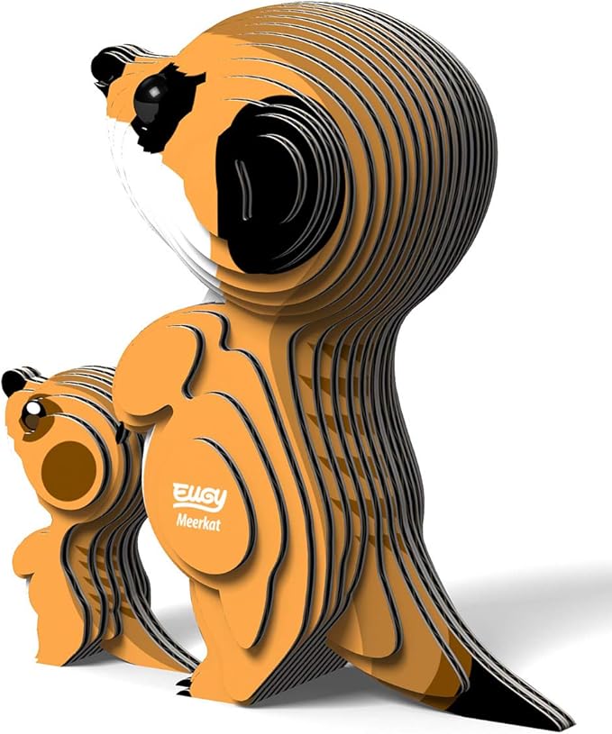 Eugy Meerkat 3D Puzzle, 40 Piece Eco-Friendly Educational Toy Puzzles for Boys, Girls & Kids Ages 6+