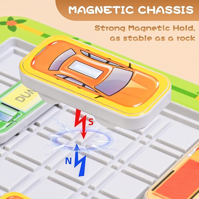 Parking Puzzler Magnetic Travel Game – Car Games Brain Teaser with 360 or 750 Traffic Jam Challenges, Logic Puzzle Toy for Kids Ages 4–12 and Parent Child Problem Solving Fun(750Magnetic)