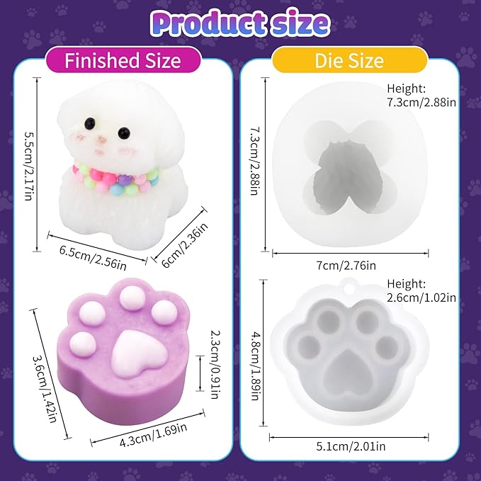 Taba Squishy Kit - 10 oz DIY Liquid Silicone Mold for Squishy Making, Arts and Crafts for Kids,Beginner Friendly Molds for Dog and Cat Paw Lovers