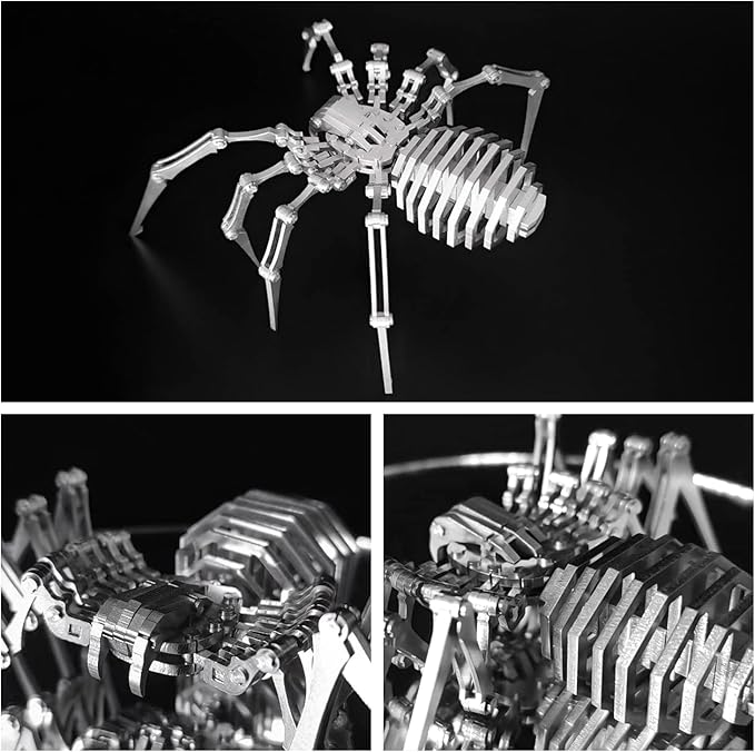 3D Metal Model Kits, Mechanical Spider King 3D Metal Puzzle,Steel Warcraft Collection DIY Animal Brain Teasers Simple 3D Puzzles Home Decor Art Craft Gifts Toys for Adult