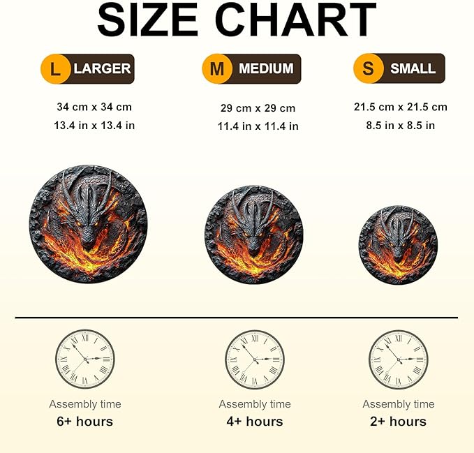 WOODBESTS Wooden Puzzles for Adults-3D Dragon, 200 Pieces Wood Puzzle (M-11.4 * 11.4in), Premium Art Shape Wooden Animal Jigsaw Puzzles, for Men/Women & Family Game Night