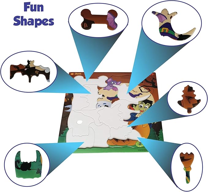 Halloween Puzzles for Kids Ages 3-5 | 20 Piece Puzzle for Boys & Girls Best Gift | Unique Shapes | Halloween Toys for Kids 3-5 | Party Games for Toddlers