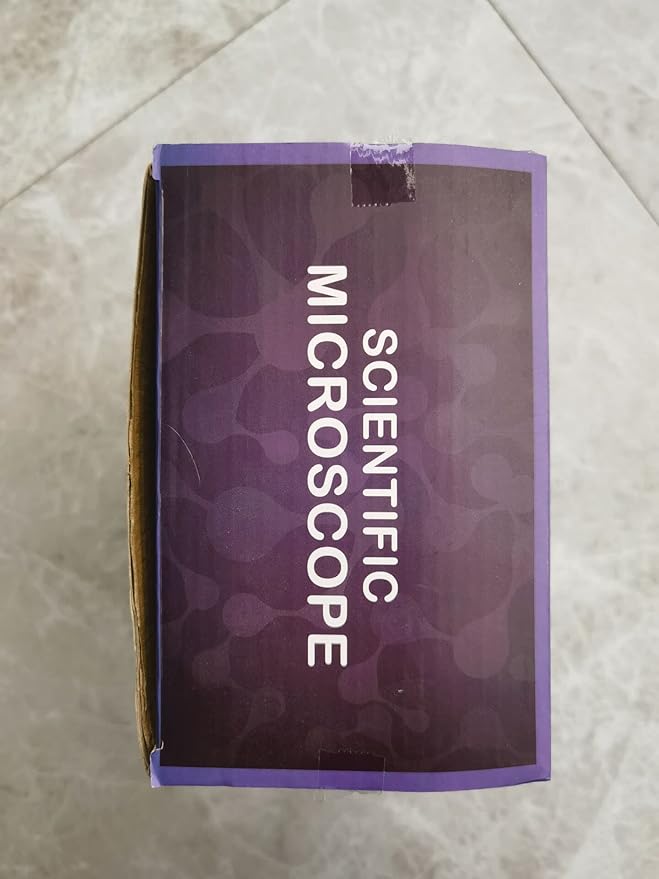 Kids Microscope - Up to 40-1200x Zoom, STEM Kit with LED Light & Prepared Slides