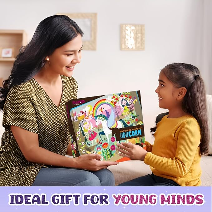 Magical Unicorn Oversized Pieces Jigsaw Puzzle for Toddlers | Fantasy Creature Giant Floor Puzzle for Age 3+ Kids | Fairy Forest Themed Birthday Party Favors Gift Ideas