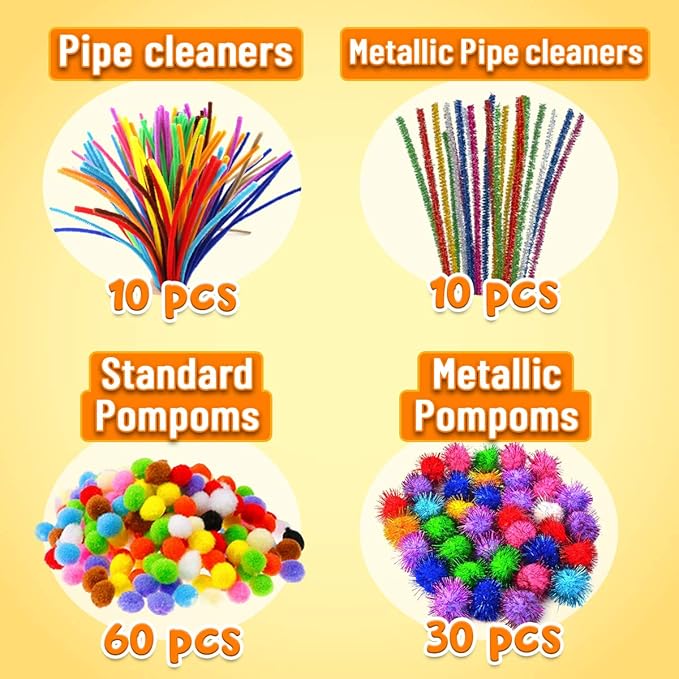 Goody King Arts and Crafts Supplies for Kids - All in One Kid Crafts Toddler Activities Kids School Supplies Age 4 5 6 7 8 Years Old Craft Art Supply Kit Kindergarten Homeschool