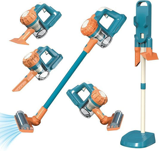 3-in-1 Kids Vacuum That Really Works – Working Toddler Vacuum Cleaner with Real Suction, Montessori Pretend Play Cleaning Toy Gift Set for Boys and Girls Ages 3+