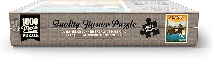 MyPuzzle Alaska: Eagle, Vintage Poster - Premium 1000 Piece Jigsaw Puzzle for Adults