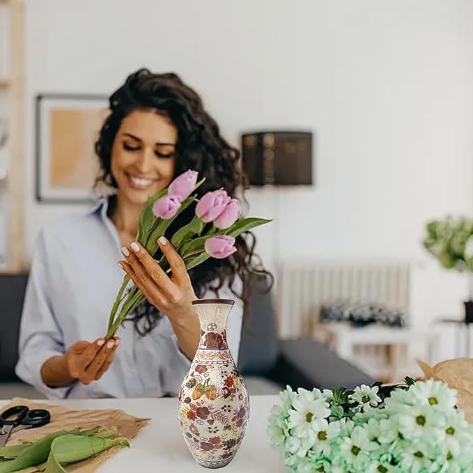 3D Puzzle Vase Unique Flower Vase for Adults Made by 160 Curved Plastic Puzzle, Relax Puzzles for Adults, DIY Jigsaw Creative Gift for Parents & Housewarming