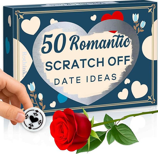 QUOKKA 50 Date Night Ideas – 50 Scratch-Off Romantic Couple Gifts – Unique Couples Game to Strengthen Connection, Make Every Week an Adventure – Birthday Wedding for Him Her (Set 2)