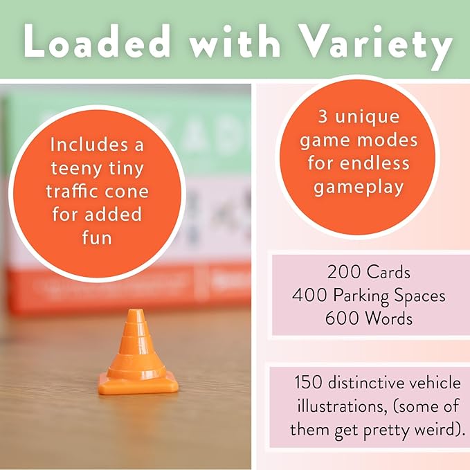 Parkade Board Game - Word Games and Parking Cars - Party Game for Friends and Family Game Night - 5-15 Minutes for 3-13 Players