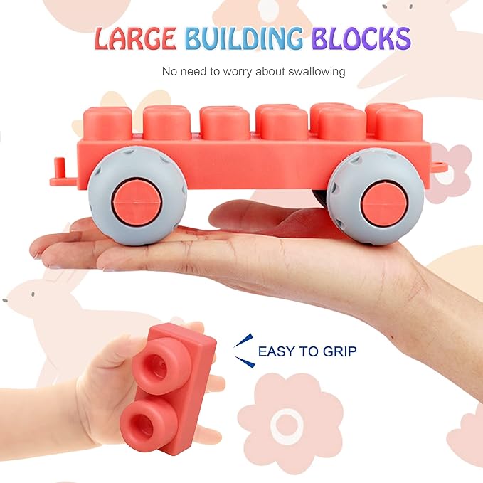 Soft Building Blocks for Toddler, Blocks for Kids 6 Months and up, Large Creative Stacking Blocks 20 PCS STEM Toddler Toys Gifts, Educational Baby Blocks Colorful Soft Block Sets