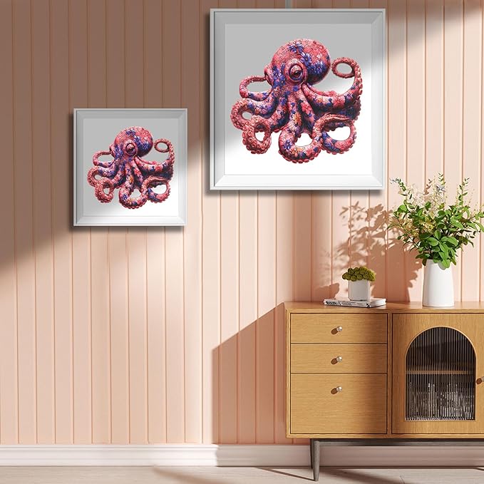 Leodozzio Wooden Puzzles for Adults, Pink Flower Octopus Jigsaw Puzzles 200 Pieces-5MM Thickness, 11.4x10.9 Inch, Unique Shaped Wooden Puzzle, Birthday Gift Family Game