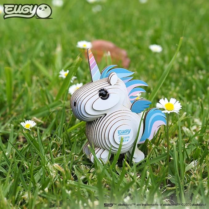 Eugy Unicorn Sky 3D Puzzle, 28 Piece Eco-Friendly Educational Toy Puzzles for Boys, Girls & Kids Ages 6+