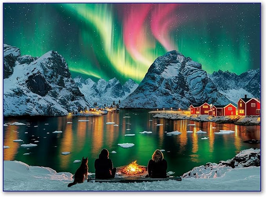500 Piece Jigsaw Puzzle for Adults and Teens and Kids Winter Fun Best Gift Happy Games Aurora