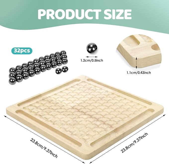 Magnetic Game with 32pcs Magnetic Chess Pieces, Portable Travel Board Game for Kids & Adults, Family Strategy Game for 2-4 Players