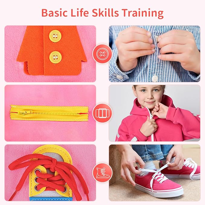 Montessori Busy Board Toys for One Year Old Girl Birthday Gifts,Educational Preschool Learning Activities Sensory Travel Toys for 1 2 3 Year Old, for Toddlers 1-3