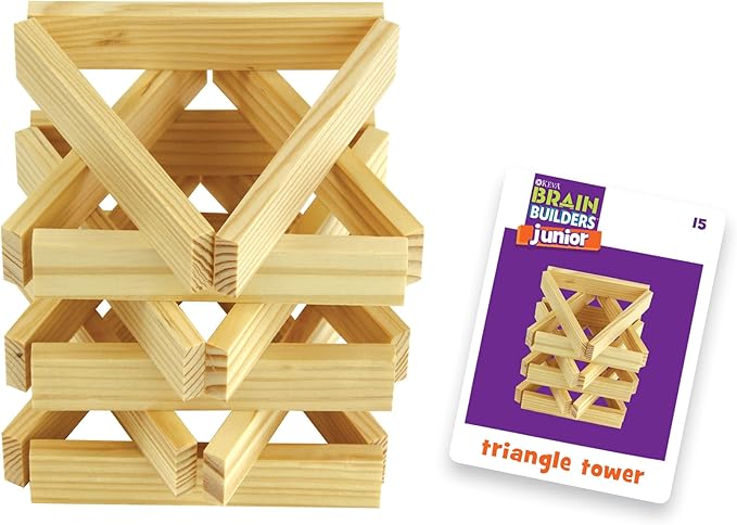 MindWare KEVA Brain Builders Set of 2: Original KEVA Brain Builders and KEVA Brain Builders Junior – Great Addition to STEM Building Toys and Classroom Games – 40 Planks & 70 Puzzles Total