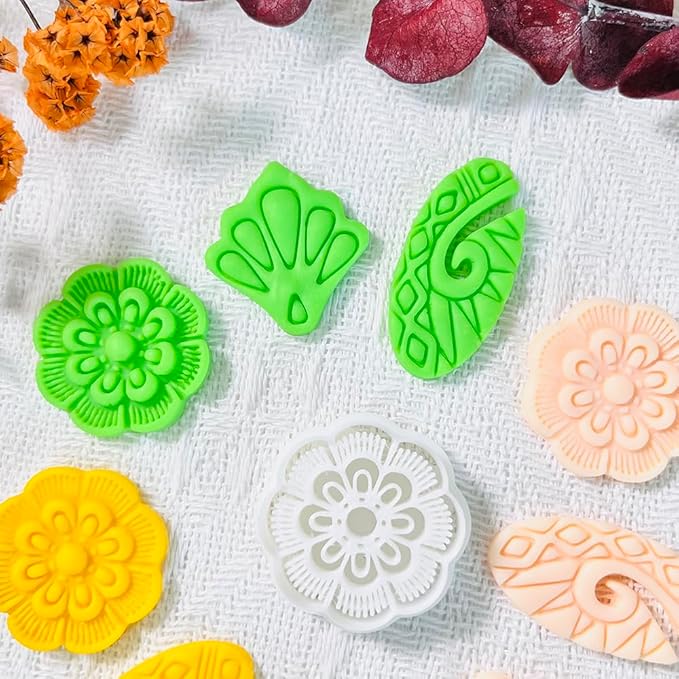 Polymer Clay Cutters Set – 3PCS Decorative Clay Cutters for Polymer Clay Jewelry, Carved Pattern Clay Earring Cutters Shapes, DIY Clay Tools for Earrings and Crafts
