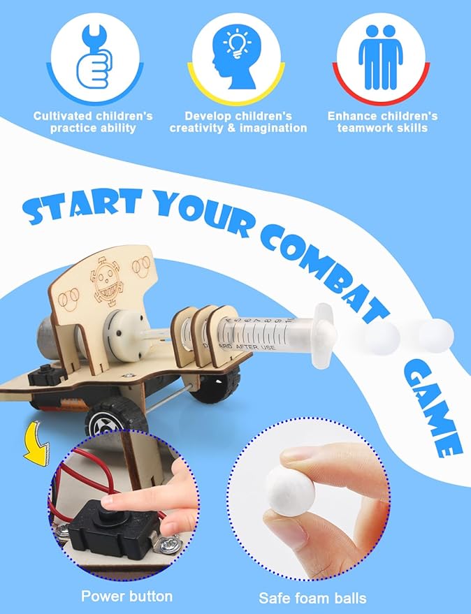 Poraxy STEM Kits for Kids Ages 8-10-12, 6 Set Model Car Kits, 3D Wooden Puzzles, Educational Science Experiment Projects Crafts Kits, Building Toys, Gifts for Boys and Girls 8 9 10 11 12 13 Year Old