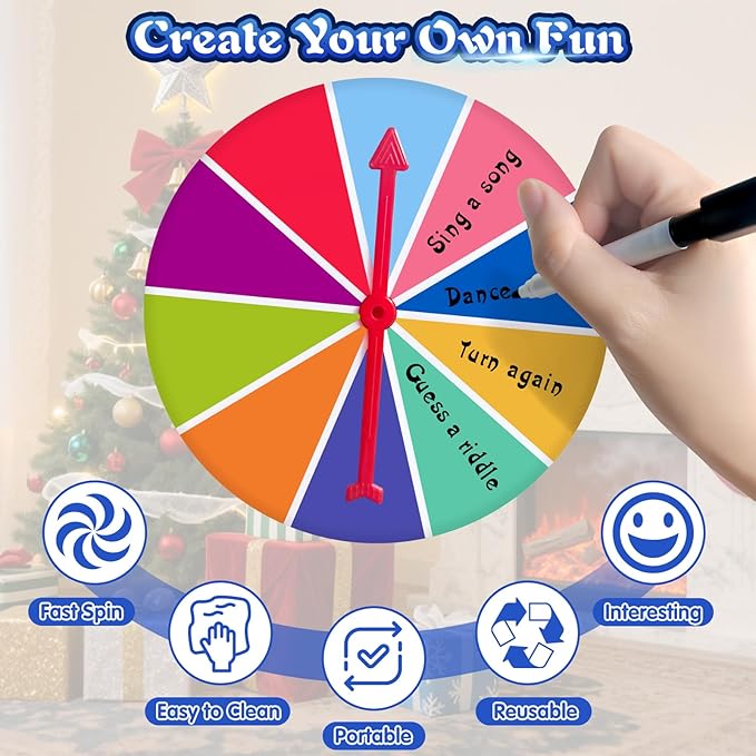 Family Board Word Games for Kids & Adults w/Display Timer, Fast Paced 24-Letter Learning Party Card Game with Spinning Penalty Wheel, 2 Modes & 220 Topics, Xmas & Birthday Gifts, Blue