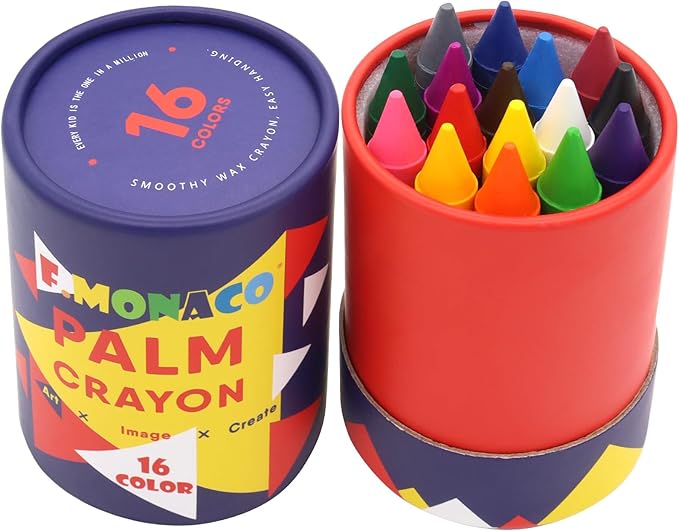 Lebze Jumbo Crayons for Toddlers, 16 Colors Non Toxic Crayons, Easy to Hold Large Crayon for Kids, Safe for Babies and Children Flower Monaco
