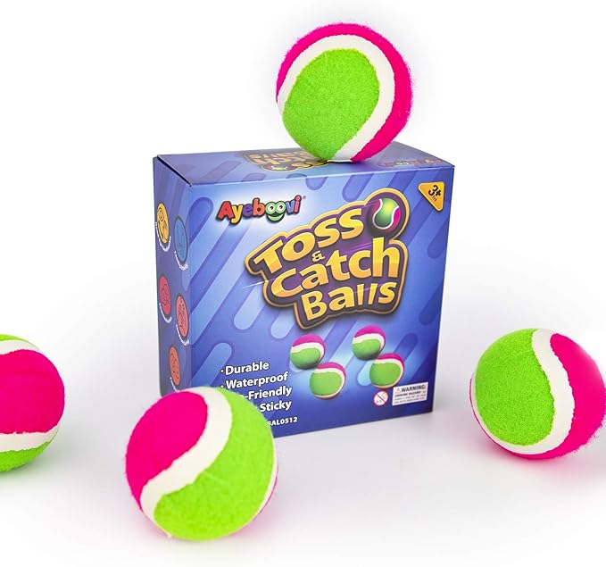 Ayeboovi Replacement Sticky Balls, 4 Packs, 2.6 Inch Diameter, Suitable for Toss and Catch Game