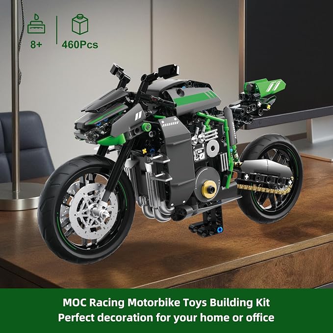 WINGIFT 1:8 Motorcycle Building Set,460 PCS Collectible Motorcycle Display Model Building Kit,Motorbike Toy Collection Brick Kit for Boys Girls,Christmas Birthday Gift for Adults Teens and Kids 8-14+