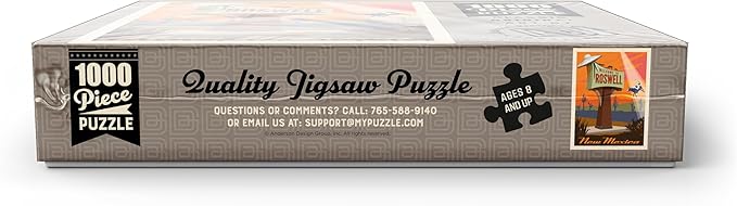 MyPuzzle Roswell, New Mexico, Vintage Poster - Premium 1000 Piece Jigsaw Puzzle for Adults