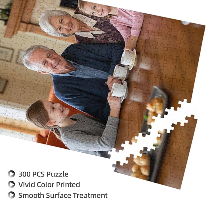 Custom Wooden Jigsaw Puzzles - 120/200/300/500/1000/1500 Piece Photo Gift Sets for Adults & Kids - Pet, Wedding, Family Memory Keepsake